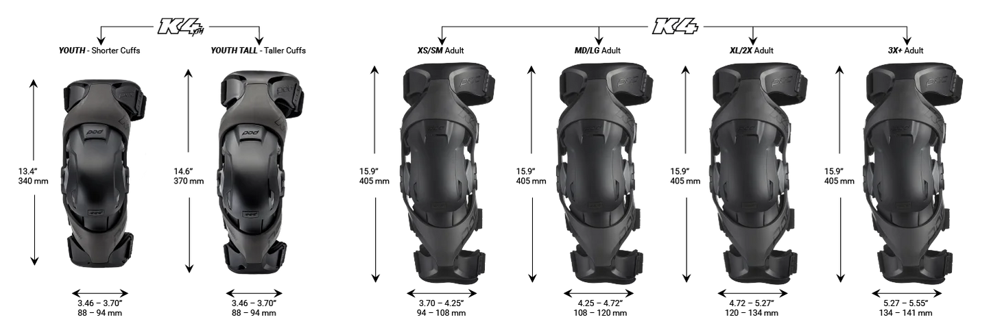 POD K4 2.0 KNEE BRACE BLACK PAIR