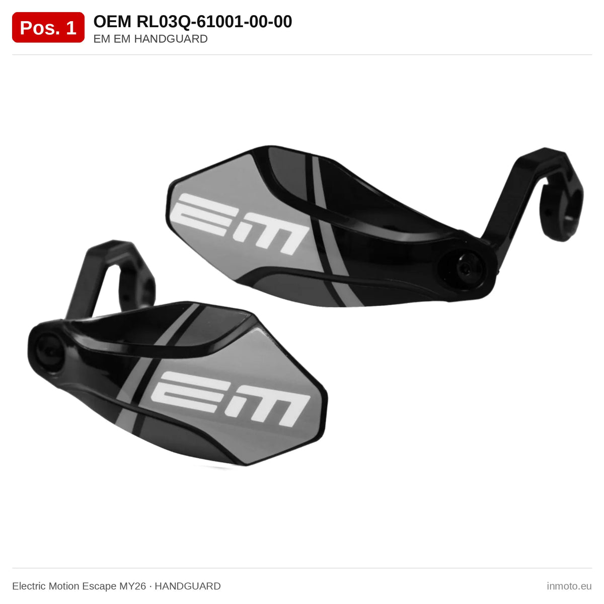 EM EM HANDGUARD – Electric Motion Escape MY26 exploded view, handguard, pos. 1