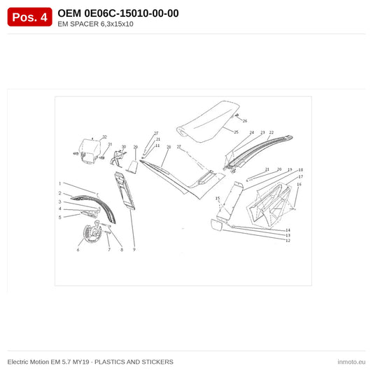 EM SPACER 6,3x15x10 – Electric Motion EM 5.7 MY19 exploded view, plastics and stickers, pos. 4