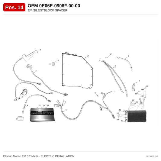 EM SILENTBLOCK SPACER – Electric Motion EM 5.7 MY14 exploded view, electric installation, pos. 14