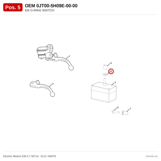 EM O-RING SWITCH – Electric Motion EM 5.7 MY14 exploded view, els / maps, pos. 5
