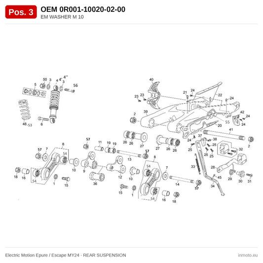 EM WASHER M 10 – Electric Motion Epure / Escape MY24 exploded view, rear suspension, pos. 3