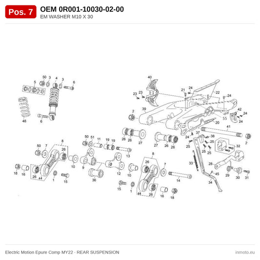 EM WASHER M10 X 30 – Electric Motion Epure Comp MY22 exploded view, rear suspension, pos. 7