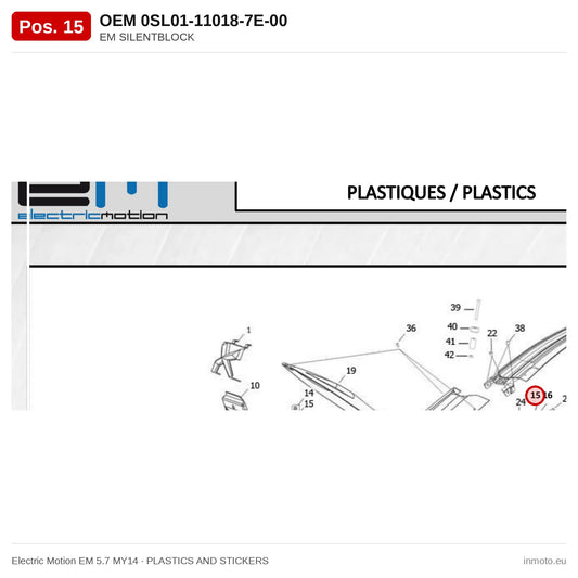 EM SILENTBLOCK – Electric Motion EM 5.7 MY14 exploded view, plastics and stickers, pos. 15