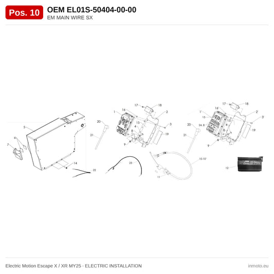 EM MAIN WIRE SX – Electric Motion Escape X / XR MY25 exploded view, electric installation, pos. 10