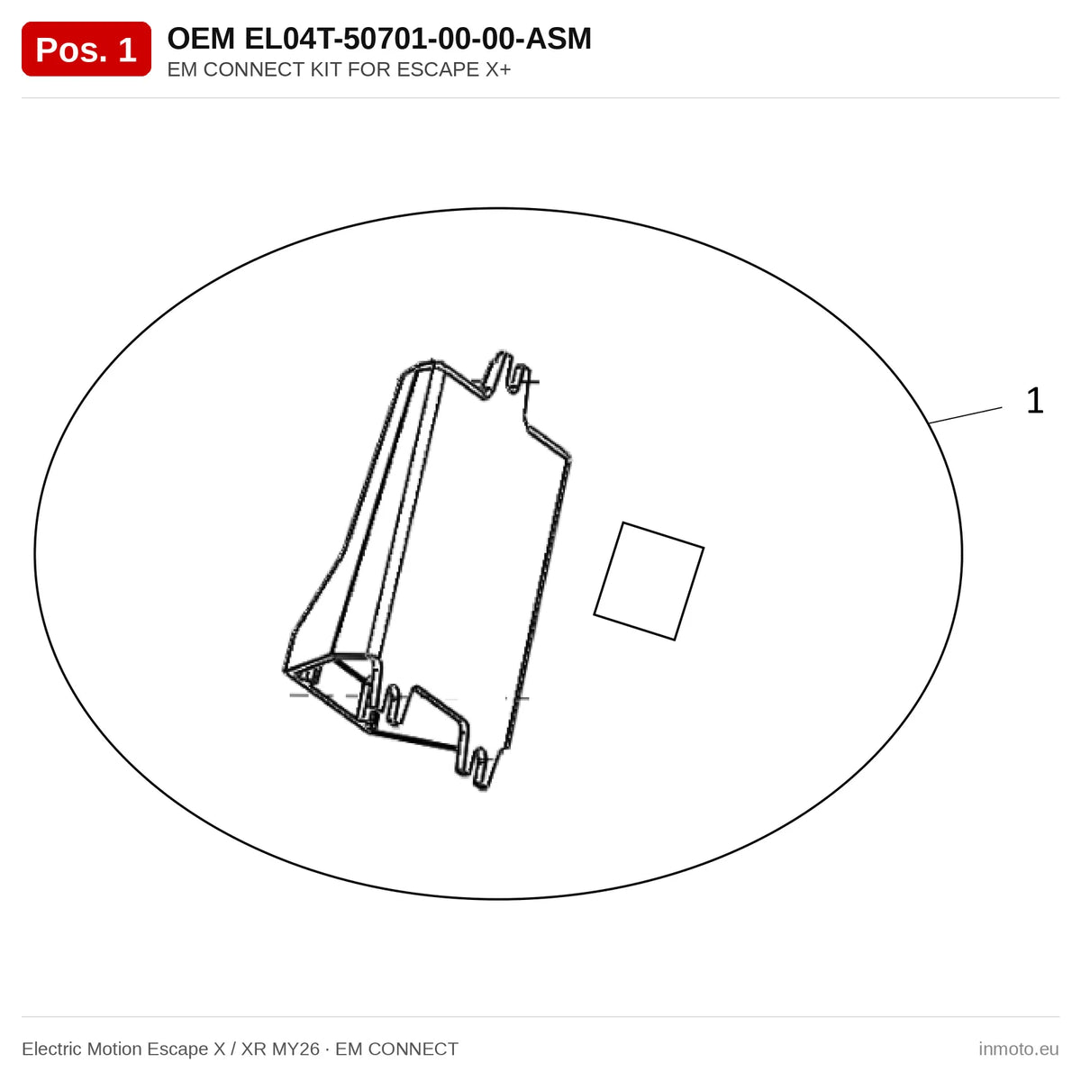 EM CONNECT KIT FOR ESCAPE X+ – Electric Motion Escape X / XR MY26 exploded view, em connect, pos. 1