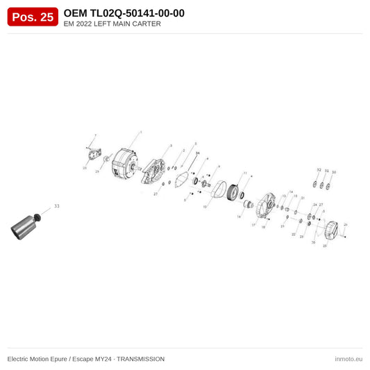EM 2022 LEFT MAIN CARTER – Electric Motion Epure / Escape MY24 exploded view, transmission, pos. 25