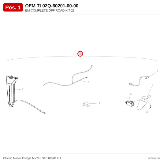 EM COMPLETE OFF ROAD KIT 22 – Electric Motion Escape MY26 exploded view, off road kit, pos. 1