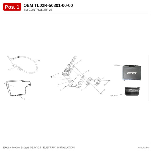 EM CONTROLLER 23 – Electric Motion Escape SE MY25 exploded view, electric installation, pos. 1