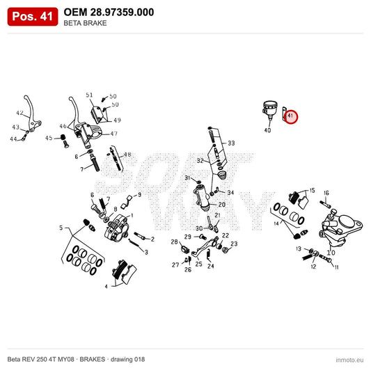 BETA BRAKE – OEM 28.97359.000, position 41 on the Beta REV 250 4T MY08 brakes drawing