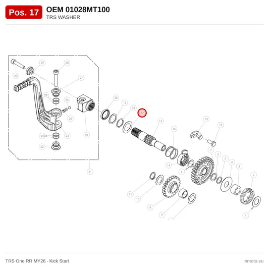 TRS WASHER – TRS One RR MY26 exploded view, kick start, pos. 17