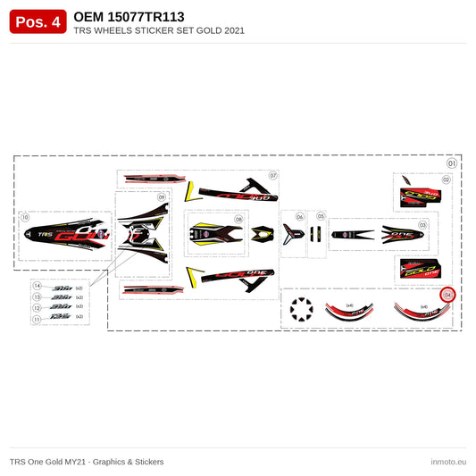 TRS WHEELS STICKER SET GOLD 2021 – TRS One Gold MY21 exploded view, graphics & stickers, pos. 4