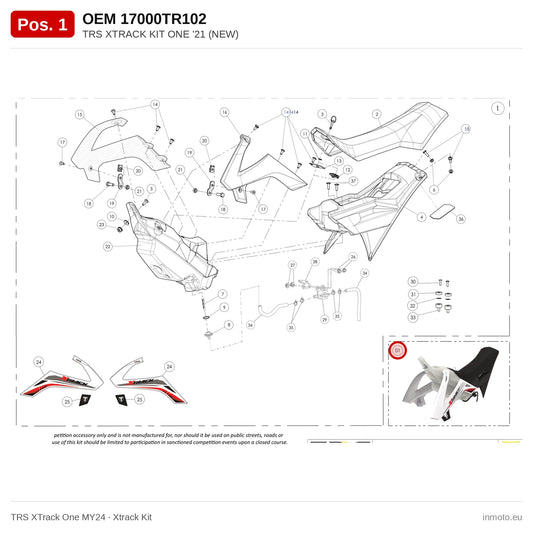 TRS XTRACK KIT ONE '21 (NEW) – TRS XTrack One MY24 exploded view, xtrack kit, pos. 1