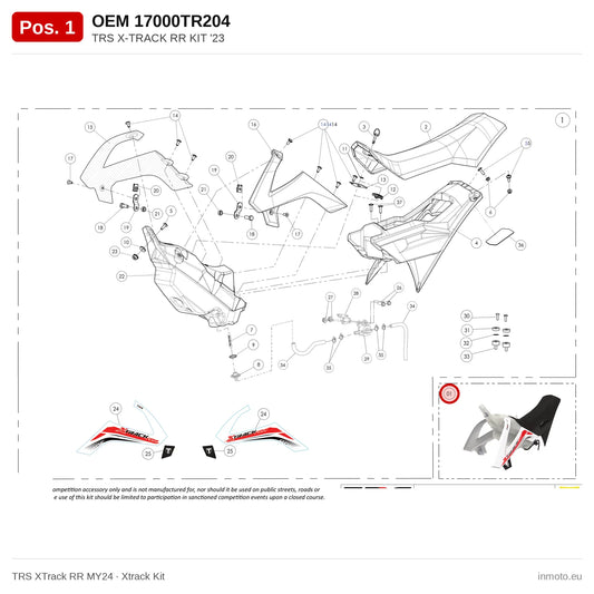 TRS X-TRACK RR KIT '23 – TRS XTrack RR MY24 exploded view, xtrack kit, pos. 1
