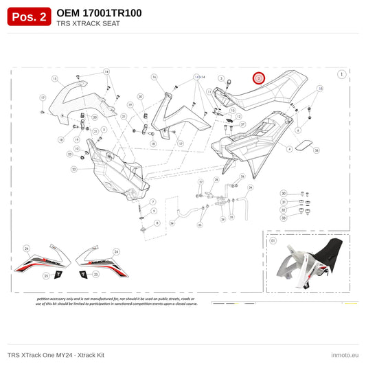 TRS XTRACK SEAT – TRS XTrack One MY24 exploded view, xtrack kit, pos. 2