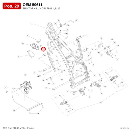 TRS TORNILLO DIN 7981 4,8x13 – TRS One RR 80 MY24 exploded view, frame, pos. 29